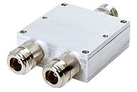 2-way power splitter/combiner, 5-2500 MHz, 1W input, N-type female, 25dB isolation, 50 Ohms